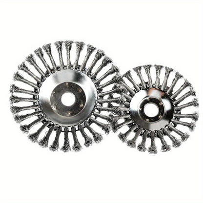 Upgrade 6/8 Inch Metal Weed Brush Cutter Head Lawn Mower Universal Grass Trimmer Head Steel Wire Wheel Brush Garden Trimmer Head