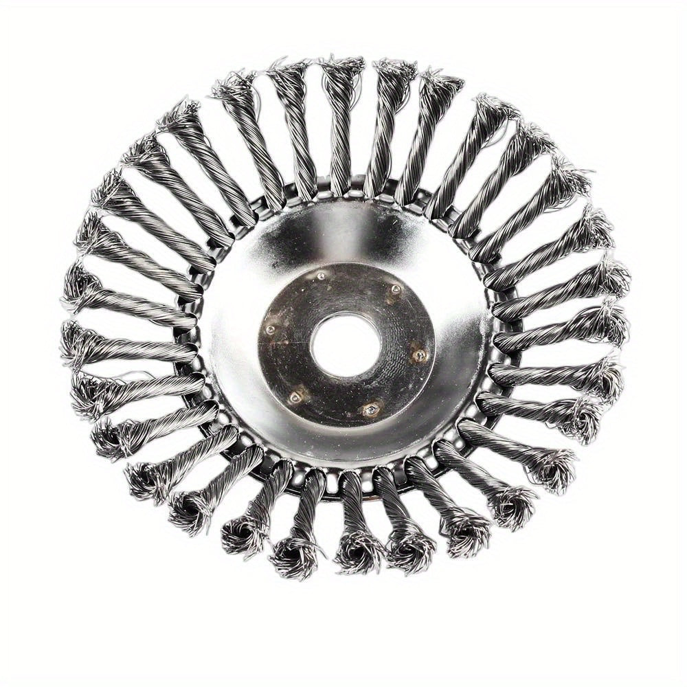 Upgrade 6/8 Inch Metal Weed Brush Cutter Head Lawn Mower Universal Grass Trimmer Head Steel Wire Wheel Brush Garden Trimmer Head