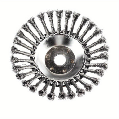 Upgrade 6/8 Inch Metal Weed Brush Cutter Head Lawn Mower Universal Grass Trimmer Head Steel Wire Wheel Brush Garden Trimmer Head