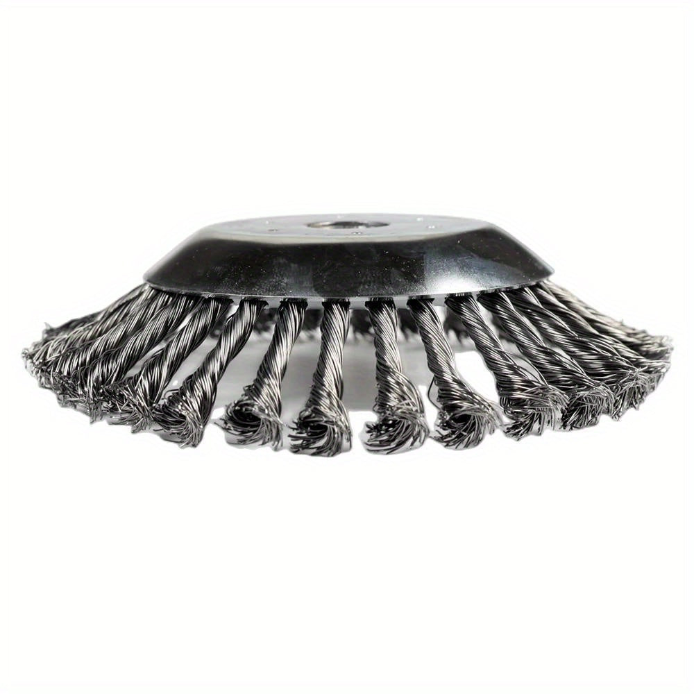 Upgrade 6/8 Inch Metal Weed Brush Cutter Head Lawn Mower Universal Grass Trimmer Head Steel Wire Wheel Brush Garden Trimmer Head