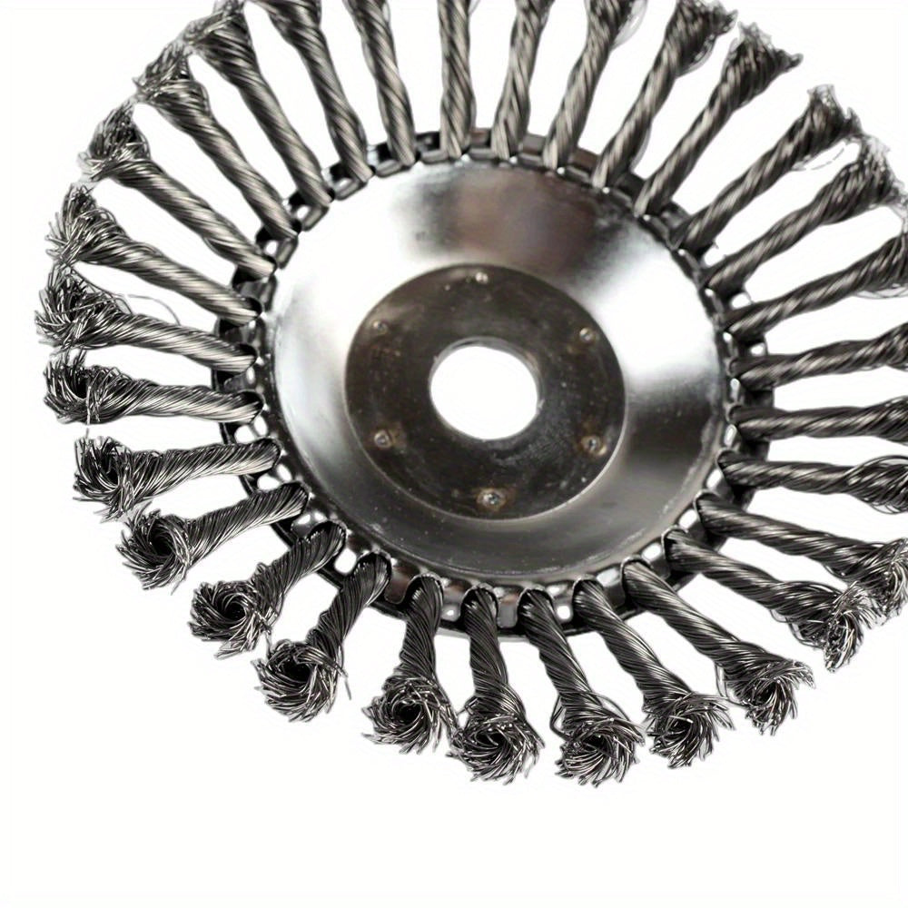 Upgrade 6/8 Inch Metal Weed Brush Cutter Head Lawn Mower Universal Grass Trimmer Head Steel Wire Wheel Brush Garden Trimmer Head