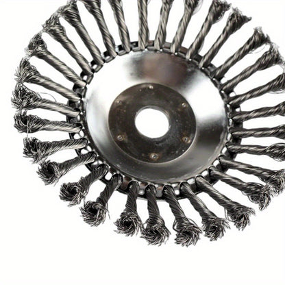 Upgrade 6/8 Inch Metal Weed Brush Cutter Head Lawn Mower Universal Grass Trimmer Head Steel Wire Wheel Brush Garden Trimmer Head