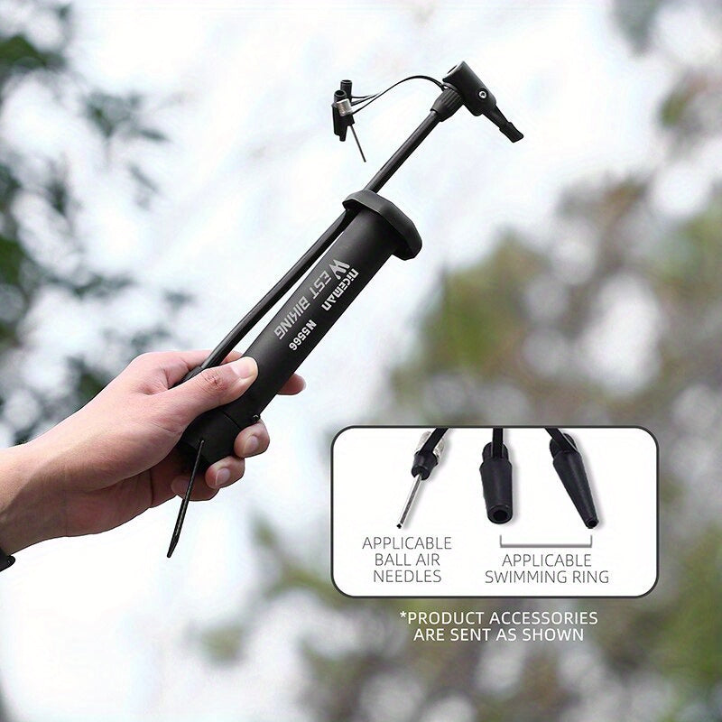 High-Pressure 80 PSI Manual Bike Pump - Durable MTB Air Inflator with Valve Compatibility, Essential Cycling Accessory, Bicycle Pump