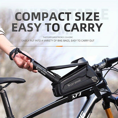 High-Pressure 80 PSI Manual Bike Pump - Durable MTB Air Inflator with Valve Compatibility, Essential Cycling Accessory, Bicycle Pump