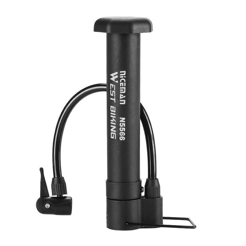 High-Pressure 80 PSI Manual Bike Pump - Durable MTB Air Inflator with Valve Compatibility, Essential Cycling Accessory, Bicycle Pump