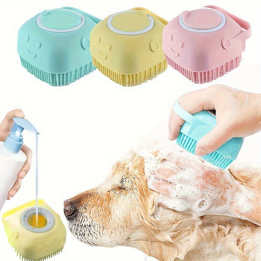 Silicone Pet Grooming Brush with Massage Balls