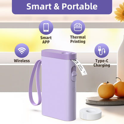 P21 Portable Label Printer, Miniature Thermal Label Printer with High Print Quality, Equipped with a High-Speed Chip and 203 DPI, Easy to Use with a Wide Range of Creative Functions and Templates for Office and Home Organizat