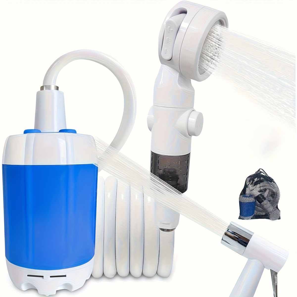 Upgraded Electric Shower Pump with Intelligent Digital Display - USB-Powered Portable Camping Shower, Heavy-Duty Electric Cleaning Pump with Multiple Spray Modes & Fast Pumping for RV, Boat, Outdoor, Travel - Compact Cleaning
