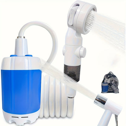 Upgraded Electric Shower Pump with Intelligent Digital Display - USB-Powered Portable Camping Shower, Heavy-Duty Electric Cleaning Pump with Multiple Spray Modes & Fast Pumping for RV, Boat, Outdoor, Travel - Compact Cleaning