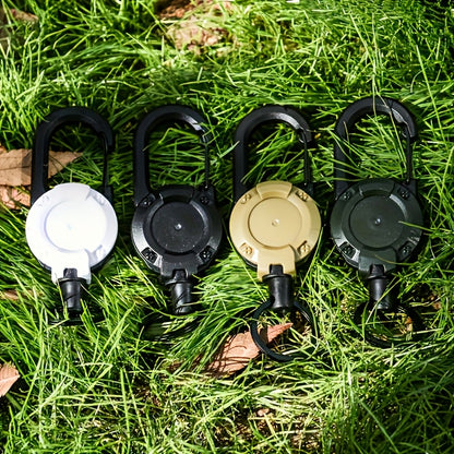 1pc Retractable Keychain - Large, Durable ABS, Ideal for Outdoor Activities & Camping, with Secure Clip-On Design, Camping Accessories
