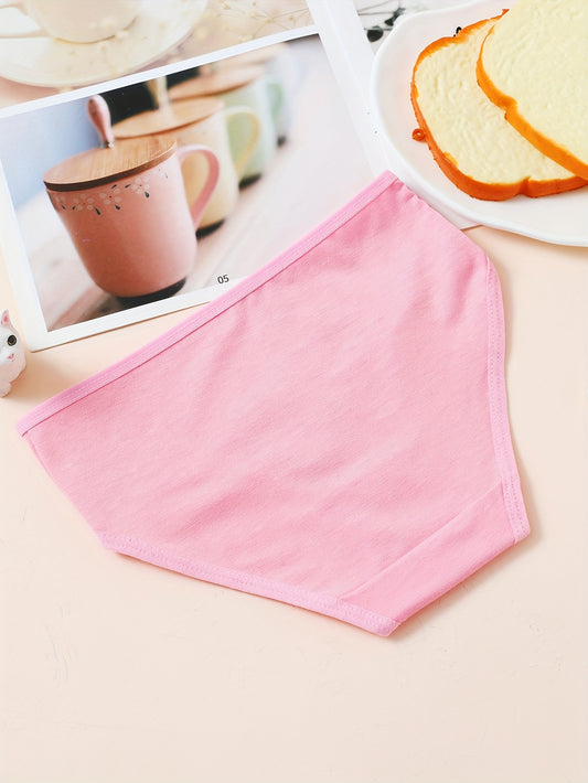 4pcs Girls' Cute Animal & Floral Print Underwear - Soft Stretchy Comfort Briefs with Elastic Waistband, Assorted Colors (Pink, Blue, White, Light Green) for Youngsters & Youngsters, Youngsters Underwear, Playful Design, Comfo