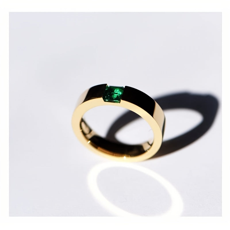 Popular 4mm Synthetic Synthetic Gems Couple Rings for Men and Women