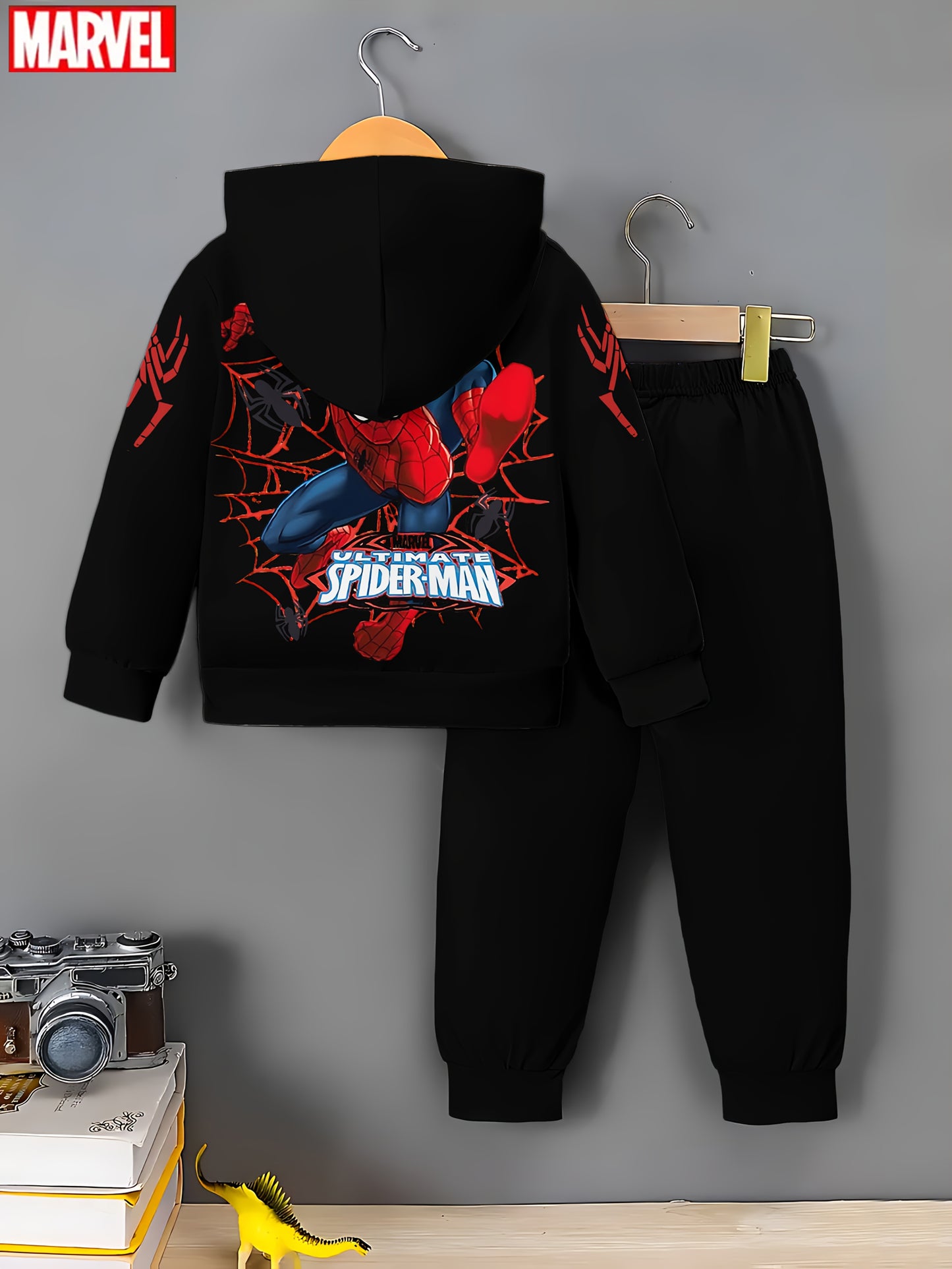 children's hooded sweatshirt set, cute boys' casual wear for spring and autumn, suitable as birthday gifts, daily children's clothing., Perfect for Outdoor