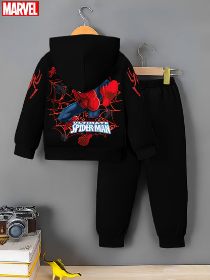 children's hooded sweatshirt set, cute boys' casual wear for spring and autumn, suitable as birthday gifts, daily children's clothing., Perfect for Outdoor