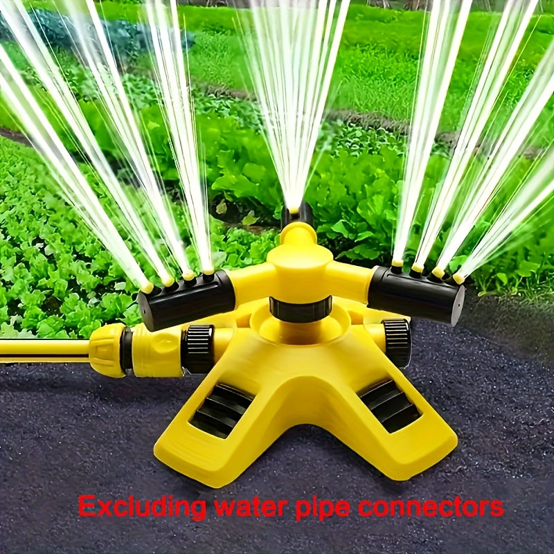 1pc Lawn Automatic Rotating Sprinkler, 360° Rotating Sprinkler/Sprinkler, 3 Manually Adjustable Rotating Arms Can Be Combined with Multiple Angles, Large Area Coverage for Garden Courtyards, Lawn Gardening Automatic Irrigati