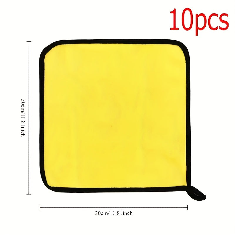 10pcs of microfiber car cleaning wipes, car wash towels, dry absorbent microfiber cleaning cloths, car wash drying wipes, car detail cleaning - Dad's Father's Day gift