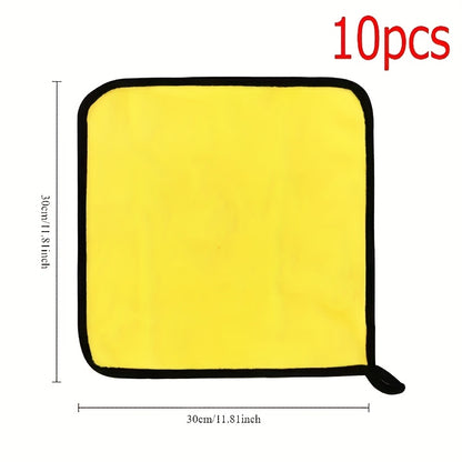 10pcs of microfiber car cleaning wipes, car wash towels, dry absorbent microfiber cleaning cloths, car wash drying wipes, car detail cleaning - Dad's Father's Day gift
