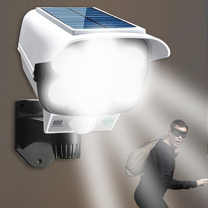 1pc Solar-Powered Motion Sensor Wall Light with LED Security Camera Design - Smart Outdoor Garden Lighting, Human Sensor Wall Lamp for Home Security & Energy Efficiency, Solar Outdoor Lights, Indoor Lighting, Modern Lighting,