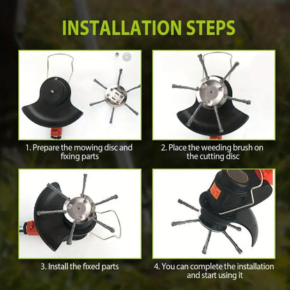 Steel Lawn Mower Head, Steel Wire Trimmer Head for General Grass Cutters, Weeders, Brush Cutters, Gardening Tools, Suitable for Over 45 Cutting, Trimming, and Grooming Scenarios