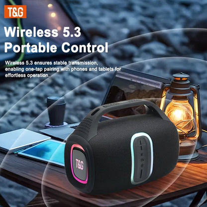 T&G Portable Wireless Wireless Speaker - 24W HD Stereo Sound, IPX4 High Quality & Dustproof, Long-Lasting 3600mAh Battery, Dual Speakers, Compatible with Phone/ Tablet/TV/PC, USB-C Portable Charger - for Home, Travel, Party,