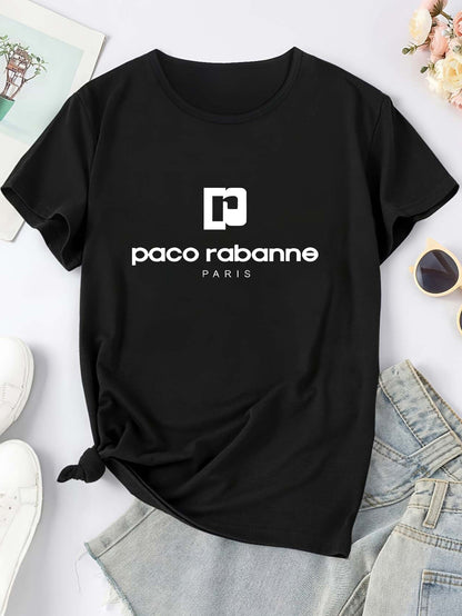 Women'S Soft Pink T-Shirt - Minimalist Elegant Y2K Retro Graphic Tee with Bold Lettering - Everyday Casual & Formal Outfits - Sizes S-XXL - Non-See-Through Fabric - Women'S Fashion Top, Ladies T Shirts, Versatile Clothing, Me