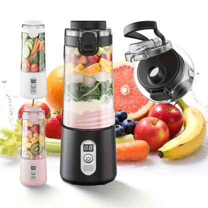 USB Rechargeable Portable Blender with Digital Timer Display, 10-Cup Capacity, Detachable & Easy-Clean Design for Smoothies, Juices, Protein Shakes - Ideal for Gym, Travel, Home Use, Smoothie Blender Portable, Juice Preparati