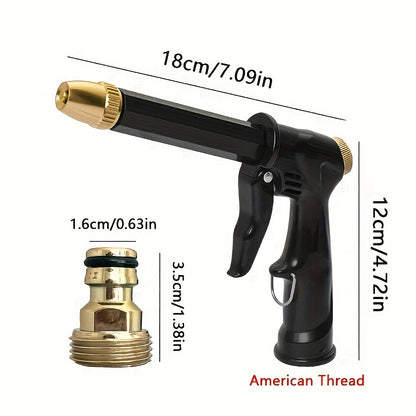 1pc Heavy-Duty High-Pressure Car Wash Spray Gun - Durable Plastic, Copper Nozzle, Multi-Function Garden Hose Nozzle for Powerful Cleaning & Watering - Ideal for Car Washing, Gardening & Outdoor Use - Perfect Gift for Car Enth