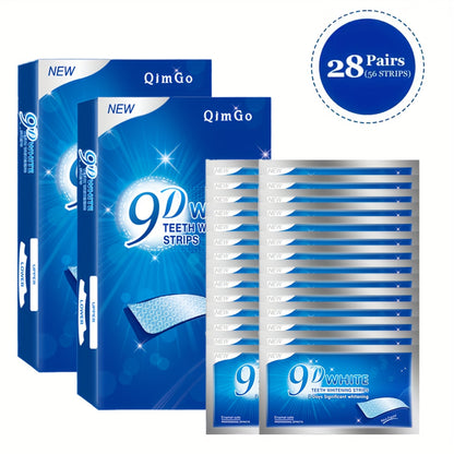 56pcs/28pairs 9D Teeth Strips Set, Safe and, Removes Dirt, Brightens Teeth