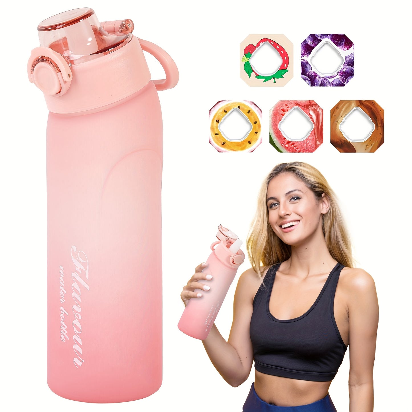 Air Bottle, 720ML/25OZ Bottle, With 5 Flavour Pods, For Outdoor Sports