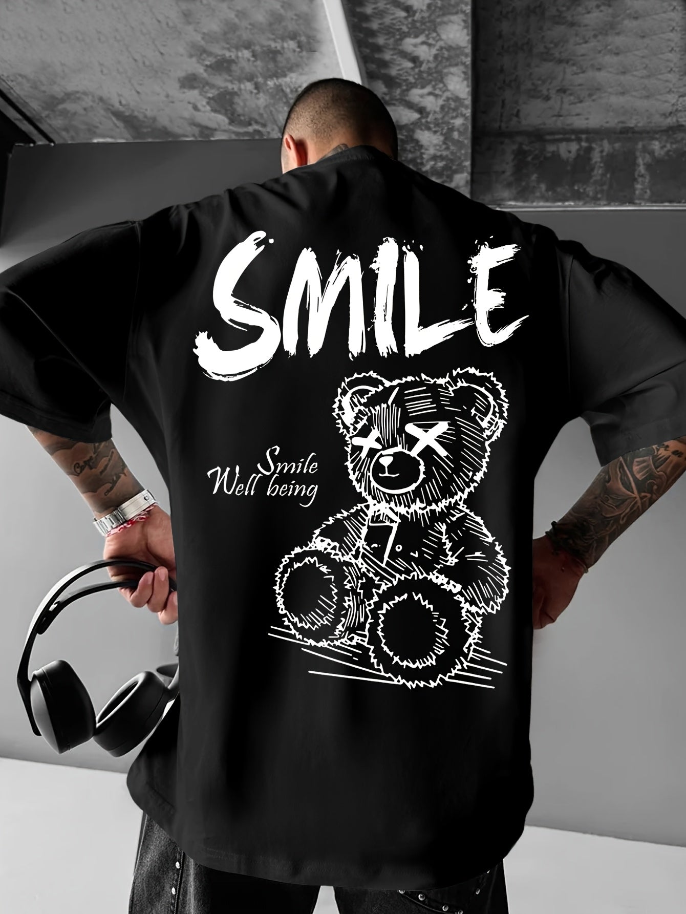 Men'S Bright Yellow Graphic T-Shirt - Loose Fit Streetwear Tee with Smile Design, Round Neck Summer Shirt for Everyday & Formal Outfits - Lightweight Casual Top, Street Style, Bold Print, Comfortable Material, Printed Shirt,