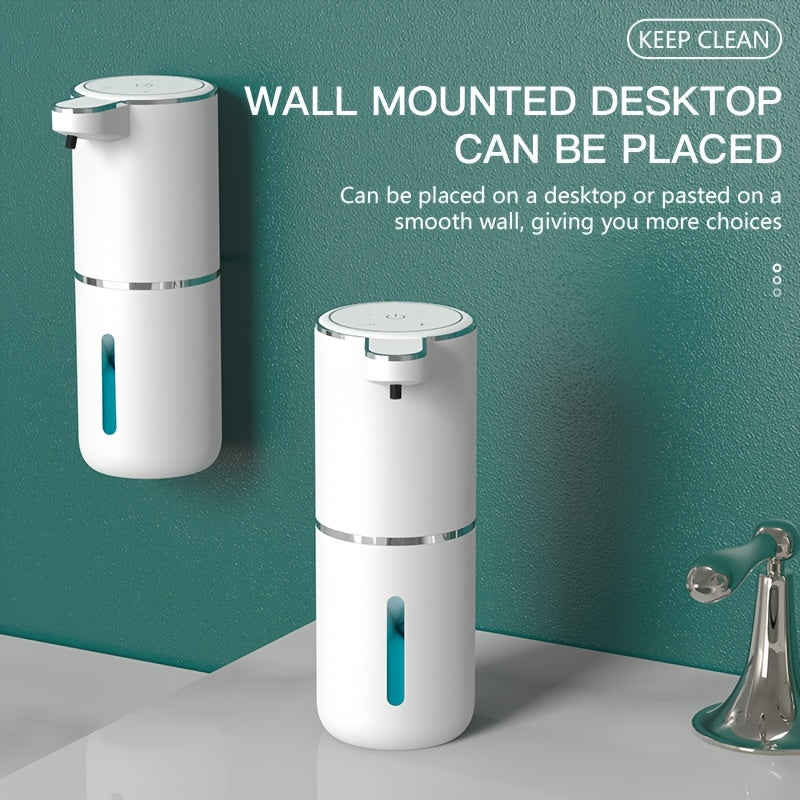 380Ml Automatic Soap Dispenser with Touchless Sensor - Wall-Mounted, Rechargeable Lithium Battery, USB Charging, Modern Black Design for Bathroom And Kitchen, Bathroom Soap Dispenser|Modern Soap Dispenser|Touchless Soap Dispe
