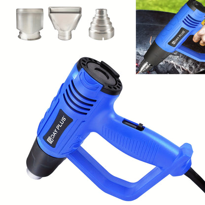 2000W Heat Gun, Handheld Hot Air Gun Variable Temperature, 2 Temperature Modes & 4 Nozzles For DIY, Stripping Paint, Shrinking PVC, Wrapping, Embossing - Red