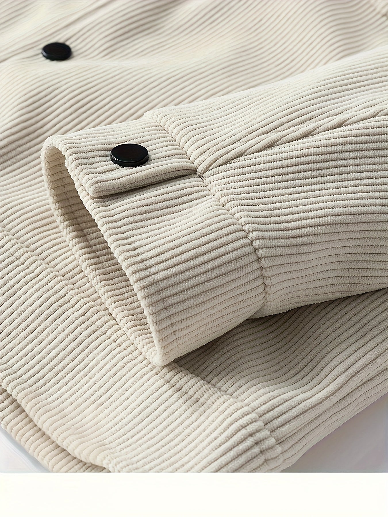 Men'S Plus Size Corduroy Bomber Jacket - Casual Workwear with Snap Buttons, Flap Pockets, and Polyester Lining - Machine Washable, Autumn & Spring Fashion, Casual Outerwear | Casual Jacket | Polyester Lining Jacket