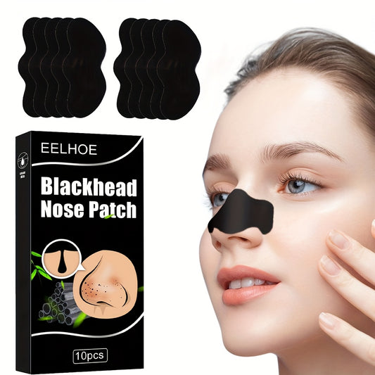 Blackhead Nose Patch Bamboo Charcoal Blackhead Cleansing Nose Mask, for Deep Cleansing 10pcs