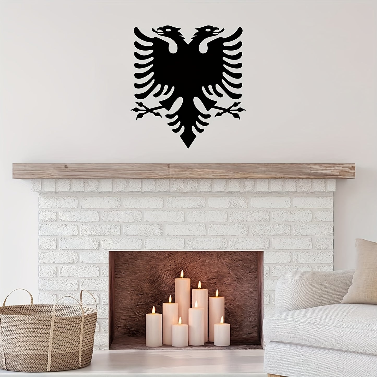 Elegant Black Metal Eagle Wall Sculpture - Laser-Cut Flag Design, Decorative Iron Art Plaque for Home, Porch, Garden Gate - Ideal New Home Gift, Outdoor Decor