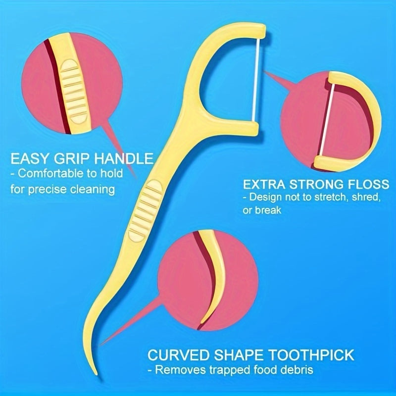 1 Box Of 50 Floss Fruit-flavored Floss, Individually Packaged Disposable Floss Picks, Mint Toothpick Strings, Portable Floss Picks, The Best Partner For Keeping Teeth Healthy And Clean.