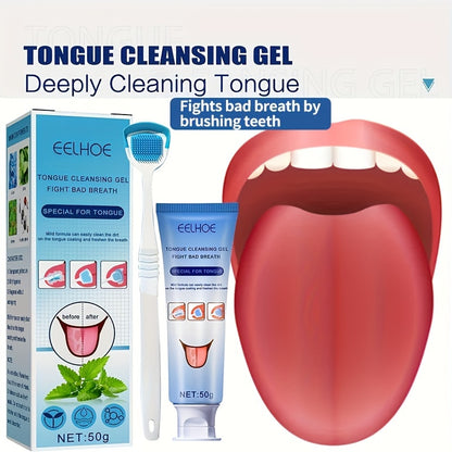 Tongue Cleansing Gel with Brush, Tongue Cleaning, Mouth Care