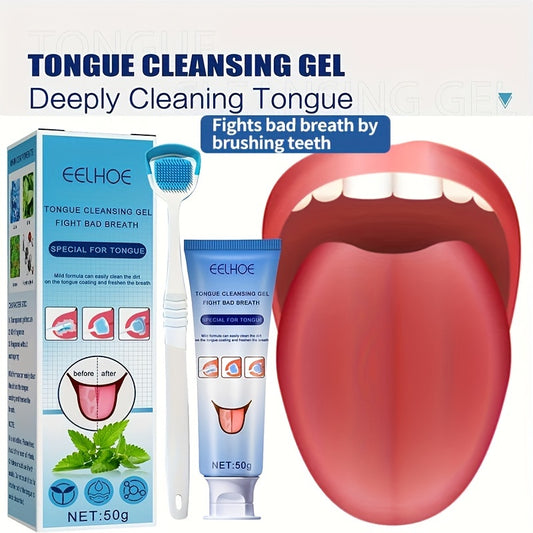 Tongue Cleansing Gel with Brush, Tongue Cleaning, Mouth Care