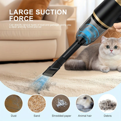 BELlBUY Portable Cordless Handheld Vacuum Cleaner, 6000Pa Powerful Suction for Cars, Computers, Sofas, Offices, Pets, and Homes - Includes Multiple Nozzles, USB Rechargeable, Low Noise, Car Vacuum Cleaner