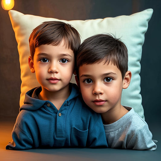 Customized personalized photo-printed pillowcases, single-sided printed pillowcases, brother pillowcases, suitable for bedroom and living room custom pillows, gifts, pillows, family personalized photo mats, homemade photo pil