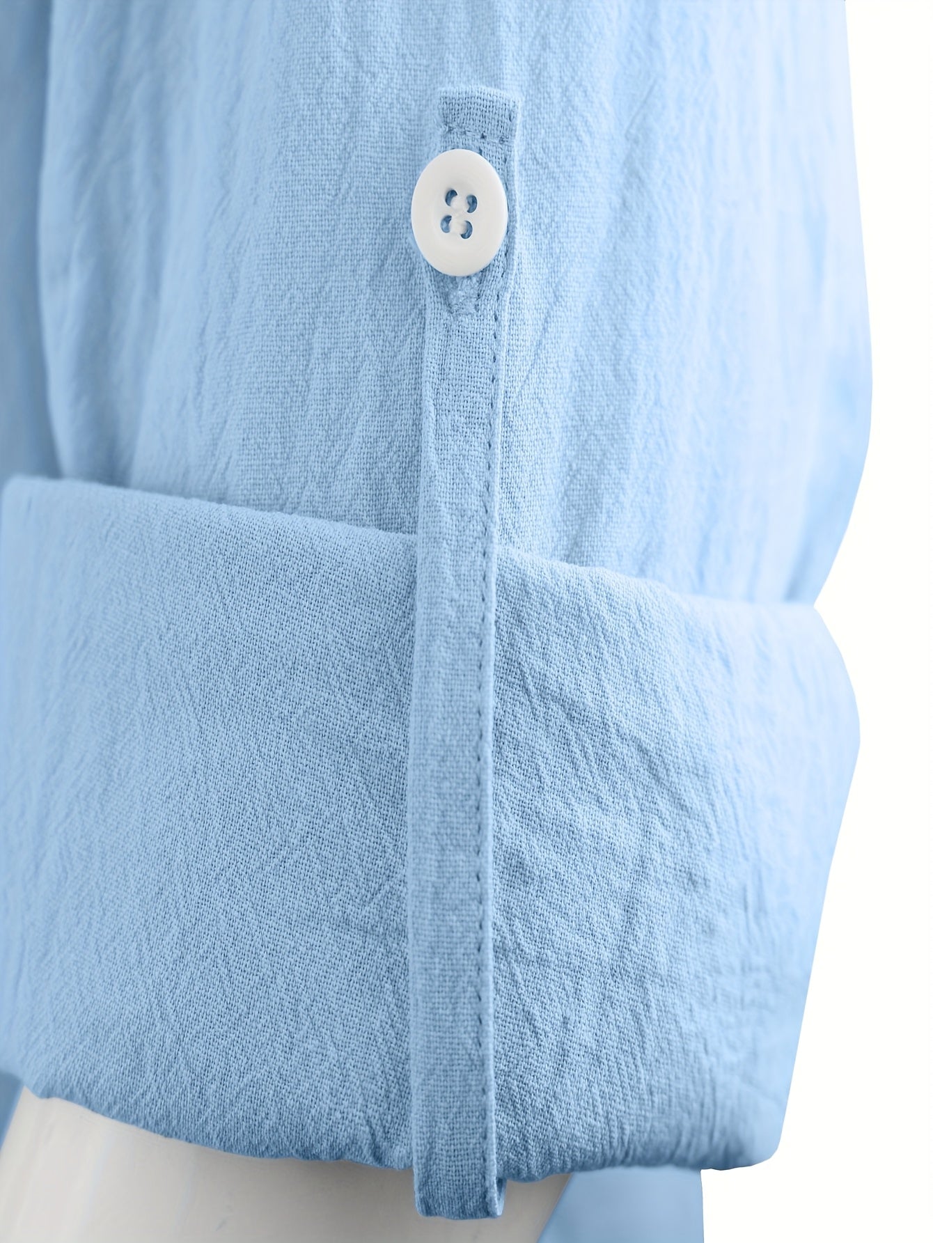 Men's Lightweight 95% Linen Shirt - Breathable Summer Casual Button-Up with Stand Collar, Regular Fit for Beach & Urban Wear, Solid Color