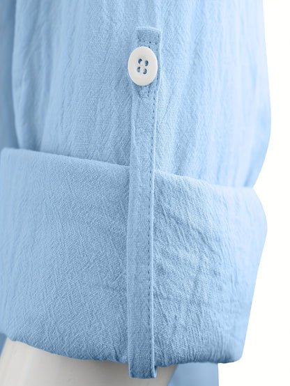 Men's Lightweight 95% Linen Shirt - Breathable Summer Casual Button-Up with Stand Collar, Regular Fit for Beach & Urban Wear, Solid Color
