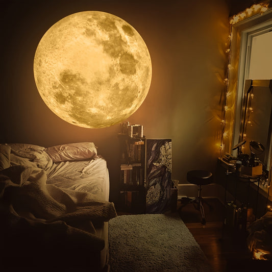 1pc Light + 3pcs Moon Light Plug in Yellow, White, Blue. USB Interface Plug In, Portable LED Projection Light Bedroom Ceiling Photo Background, 360° Rotatable USB Lamp Light Decoration for Ceiling Decoration, Proposal Weddin