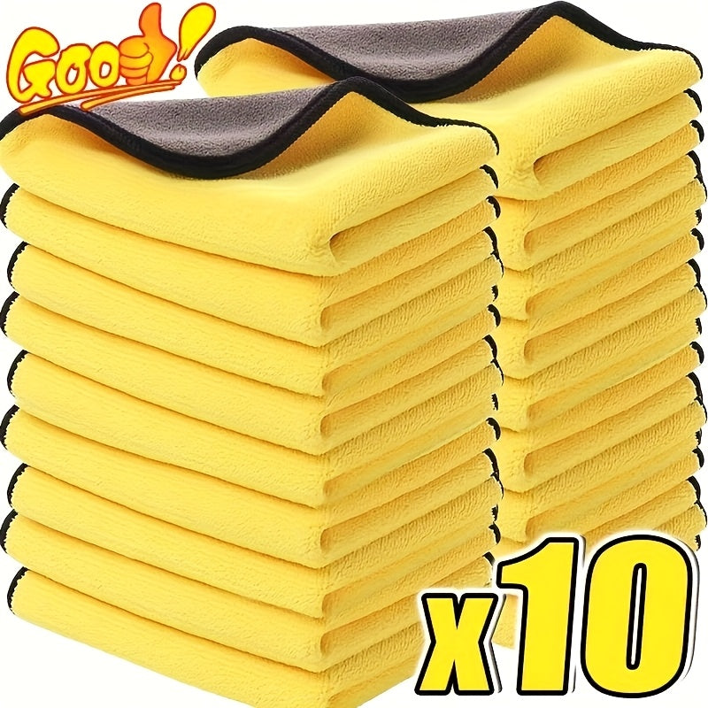 10pcs of microfiber car cleaning wipes, car wash towels, dry absorbent microfiber cleaning cloths, car wash drying wipes, car detail cleaning - Dad's Father's Day gift