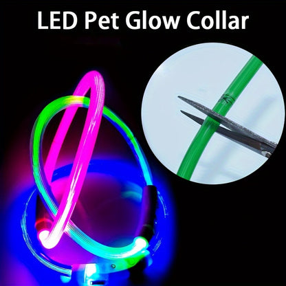1pc Luminous Companion USB Rechargeable LED Pet Collar