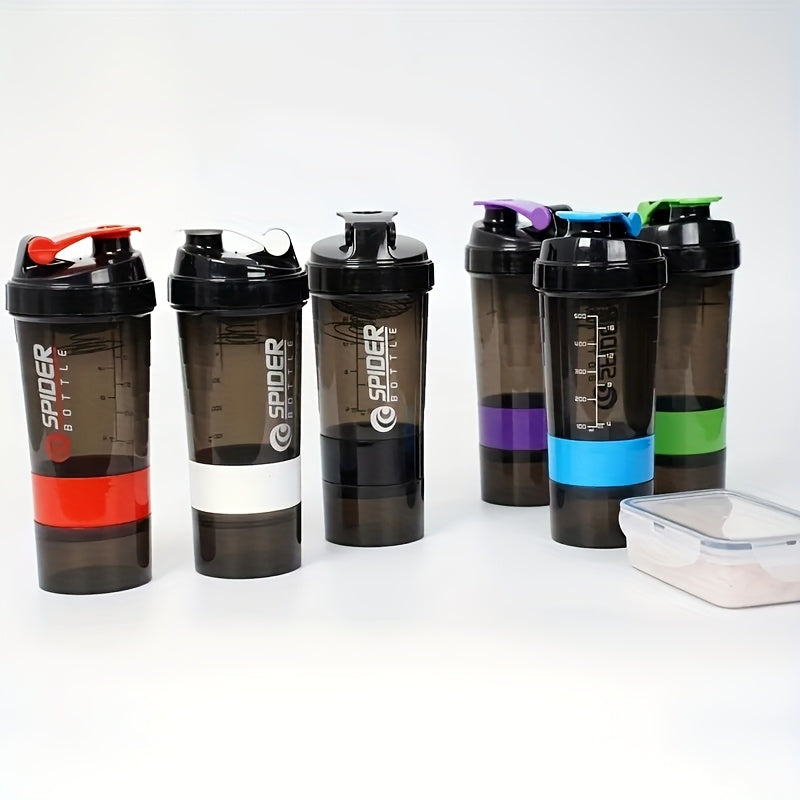 1pc Portable Outdoor Protein Shaker Cup - 3-Layer Detachable Design with Measurement Markings, BPA-Free Leak-Proof Blender for Fitness, Gym & On-the-Go Protein Powder Mixing (Multi-Color Options), Protein Shaker Bottle