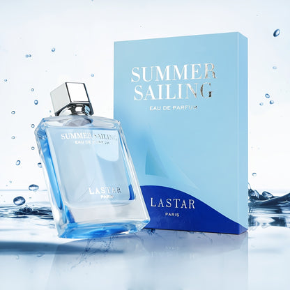 LASTAR Summer Sailing Eau de Parfum - Aquatic Floral Scent with Citrus, Sea Water & Cedarwood, Long-Lasting Fresh Perfume for Women & Men, Travel & Commute, Gift Box Packaging, Commute Fragrance, Sleek Bottle Design, Durable