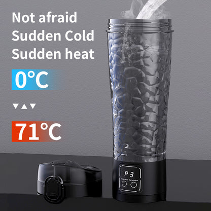 Automatic Stirring Cup with Digital Display - USB-Rechargeable Electric Coffee Cup, One-Touch Stirring, Portable Travel Mug with Spill-Proof Lid, Compatible with Protein Powder, Milk, Chocolate, Mocha - Ideal for Gym, Office,