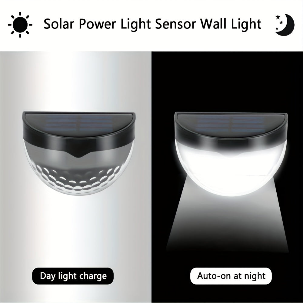 Staaricc 2/4/6pcs Solar fence lights, solar deck lights, solar wall lights, solar wall-mounted lights, outdoor fence deck garden garage ladder lighting