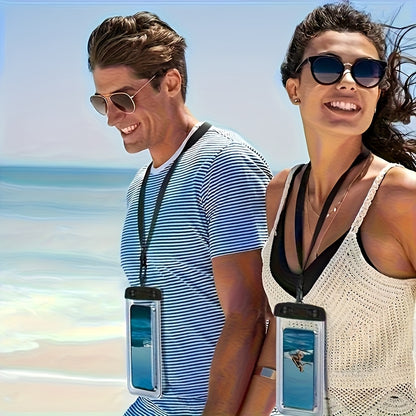 2pcs High Quality Phone Pouch with Lanyard - Clear Photo Taking for Swimming, Snorkeling, Beach, Pool, and Outdoor Activities, White, Swimming Essentials, Transparent Design, Durable High Quality Material
